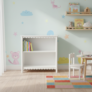Librería <span class=keywords><strong>Blanca</strong></span> de Madera con 2 Estantes, Librería Infantil para Dormitorio y Sala de Estar - Product Image 2