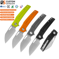 Couteau de poche pliable de survie pour le camping en plein air, lame en acier D2 durable, manche en G10, personnalisable OEM, pour EDC