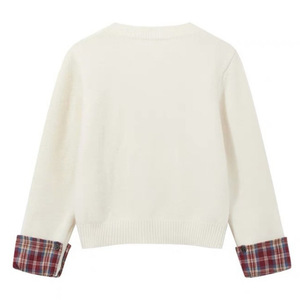 Cardigan ample en tricot pour femme Dalang, col rond, patchwork à carreaux, simple boutonnage, manches longues, pull décontracté chaud pour l'automne et l'hiver - Product Image 5