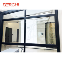 Fenêtre en aluminium à double vitrage DERCHI, fenêtre en aluminium, conception insonorisée, fenêtres coulissantes à double vitrage
