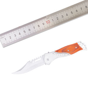 लकड़ी हैंडल स्टेनलेस स्टील ब्लेड पुश बटन लॉक फोल्डिंग cmbat चाकू के लिए चाकू - Product Image 6