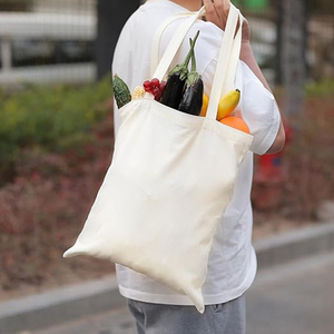 Sacs en toile de coton recyclé, sacs fourre-tout pour le shopping avec logo imprimé personnalisé, sac fourre-tout en toile pour le shopping - Product Image 6