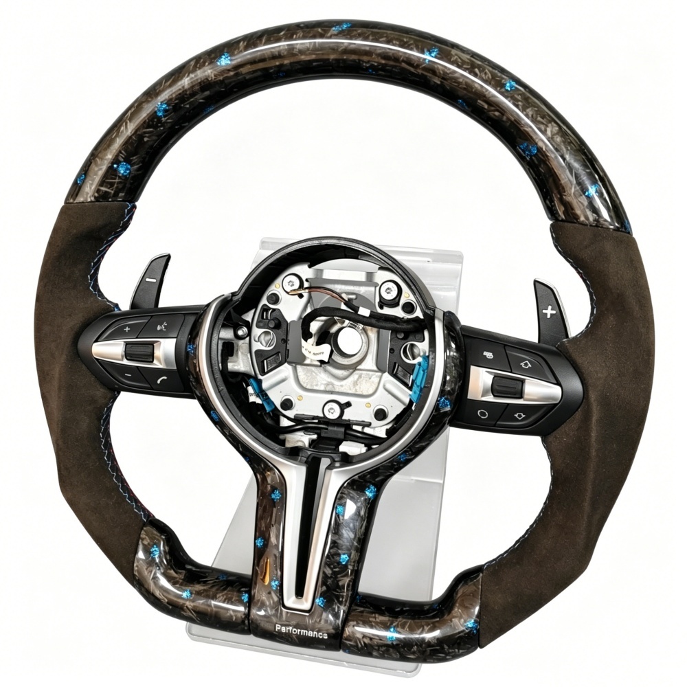 Custom Blue Forged Carbon Lenkrad Steering Wheel (BMW Fitment), photo 5