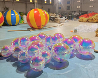 Boule gonflable géante d'usine, sphère suspendue irisée, boule miroir flottante pour la publicité