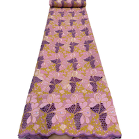 Dentelle Guipure Florale 3D de Luxe NI.AI en Tissu Soluble dans l'Eau Brodé avec Pierres pour Robe de Mariée et de Soirée