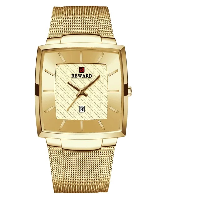 Reward 62009 Men Casual Slim Sports Watch Quartz Fashion Mesh Steel Waterproof Mens Clock Relogio Masculino Luxury Men's Watch