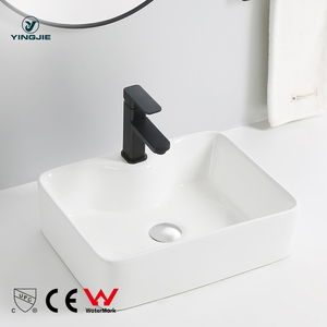 Lavabo Rectangular de Cerámica para Sobre Encimera con Certificación CUPC, Lavabo para Baño, Uso Comercial y Hotelero - Product Image 1