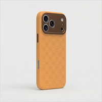 Coque de protection rétro en silicone liquide à motif gaufré pour iPhone 17 avec aimant