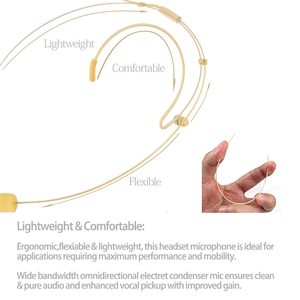 Geräuschunterdrückendes Leichtgewichtiges Design 3,5mm Stecker Beige Kabelgebundenes Doppelohr-Headset mit Mikrofon zum Singen, Sprechen und für Live-Streaming - Product Image 5