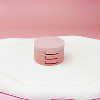 Boîte à poudre cylindrique portable en plastique PP multicouche écologique avec miroir, personnalisable, pour outils de maquillage, emballage vide en gros