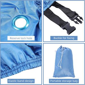 Copertura per triciclo per adulti copri bici impermeabile all'aperto per 2 biciclette a polvere di sole a prova di vento copertura per bicicletta foro di blocco in poliestere - Product Image 3