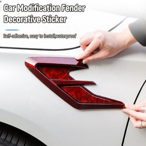 Red Car Aerodynamic Fender Lip Stickers Aerodynamic Car Side Wing Decals Easy-Adhesive Retrofit <strong>Spoilers</strong> Side Air Flow Sticker - Product Image 2