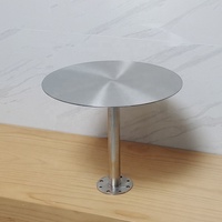 Simple café pont petite table extérieure petite table ronde en acier inoxydable librairie bibliothèque étape table ronde