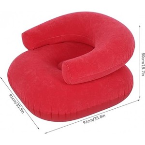 Modern Flocking <b>Inflatable</b> Waterproof Foldable Lazy Sofa <b>Chair</b>-Portable Eco PVC Comfort for Living Room & Bedroom Use - Product Image 6