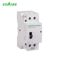 Contacteur modulaire silencieux EBASEE EBS5CH 16A-100A pour rail DIN, CA 220V 240V, 2P 4P, 25A 32A 40A 63A 100 Ampères, pour usage domestique