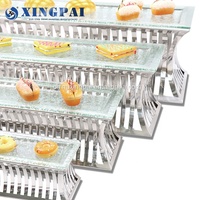 Matériel de restauration XINGPAI, présentoirs alimentaires pour mariage, assiettes en verre, ensemble de supports à gâteaux, supports de buffet