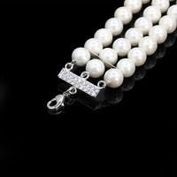 Collier de perles classique, Bracelet, ensemble de bijoux 3 rangées, élégant ensemble de bijoux de mariage pour femmes