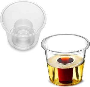 3オンス/85ミリリットル |   25ml PP素材 再利用可能 透明 ジャガー ボムショットカップ スタッカブル 使い捨て プラスチック ボムショットグラス - Product Image 1