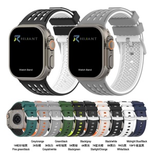 Nuevo reemplazo de moda de <span class=keywords><strong>correa</strong></span> de reloj de silicona transpirable de dos tonos deportivos para <span class=keywords><strong>Apple</strong></span> <span class=keywords><strong>Watch</strong></span> Series 11 42 46 (WB1189T) - Product Image 6