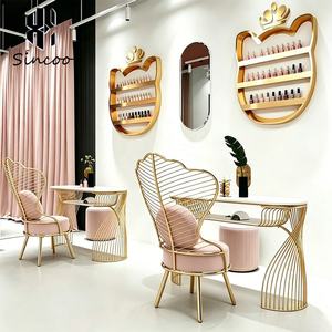 Modern L-shaped Manicure Table Aluminum <b>Nail</b> <b>Desk</b> Professional Custom Salon Spa Furniture Sincoo MT-F0044 - Product Image 4
