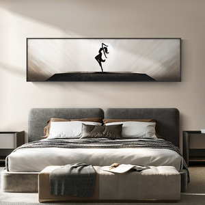 Peinture murale élégante en porcelaine cristalline représentant une silhouette de ballerine sur scène, idéale pour la décoration du salon. - Product Image 3