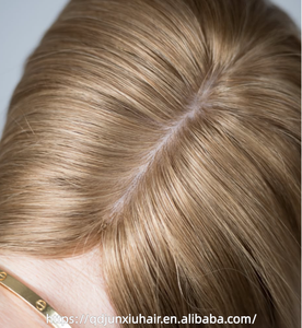 Topper de <span class=keywords><strong>cheveux</strong></span> humains ondulés blond cendré moyen avec base en soie, vente en gros, couverture naturelle douce pour les zones clairsemées, pour femme, aloès et <span class=keywords><strong>cheveux</strong></span> <span class=keywords><strong>gris</strong></span> - Product Image 5