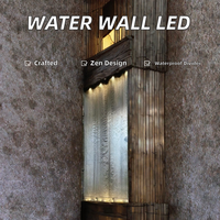 Rideau d'eau mural suspendu en maille d'acier inoxydable moderne, taille personnalisée, avec éclairage LED, pour hôtel, centre commercial, cloison de hall