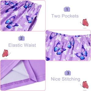 Set pigiama da ragazza 3 pezzi camicia a manica corta autunno pantaloni Top con tasche pigiama da ragazza da casa 7-14 anni - Product Image 4