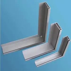 Ground mounting anodized silver solar panel aluminum rail extrusion frame section