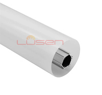 LS-193 12.5mm Tube rond LED profilé en aluminium 60*60mm pour Double bande lumineuse avec dissipateur de chaleur Application et Service de coupe