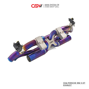 CGW 티타늄 퍼플 번트 밸브 배기 머플러 파이프 리모컨 포함 포르쉐 911 992 3.0T 2020용 - Product Image 3