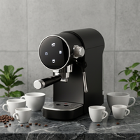 Machine à expresso tactile ronde AZ-EM1512B, OEM/ODM d'usine, cafetière semi-automatique à pré-infusion pour personnalisation sous marque privée