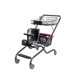 Carrinho de metal para compras, carrinho de compras em metal com assento infantil para superfície