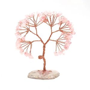 Handmade <b>Crystal</b> <b>Tree</b> Ornament Amethyst Rose Quartz Citrine Red Agate Miniature Desk Decoration Home Decor Gift - Product Image 5