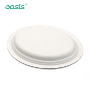 बायोडिग्रेडेबल गन्ना बड़ी अंडाकार प्लेट डिस्पोजेबल फास्ट फूड प्लेट - Product Image 2