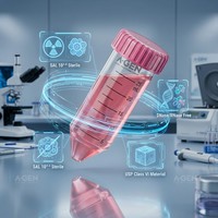 Tube à essai de laboratoire en plastique jetable 25ml PP transparent coloré pour centrifugeuse conique stérile sans Rnase et sans Dnase