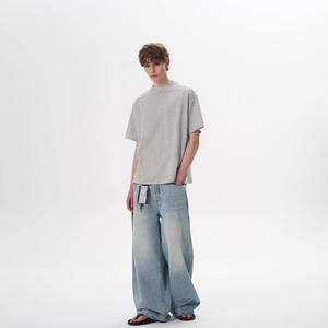 Camiseta de Manga Corta para Hombre, Diseño Desestructurado con Cuentas y Estilo Patchwork, Corte Holgado y Casual para Verano, Top EL Flashing - Product Image 5