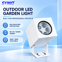 Lampe de jardin LED carrée extérieure SMD IP65 à tête orientable 90 degrés haut/bas, diffuseur en aluminium et verre pour aménagement paysager, façade, patio