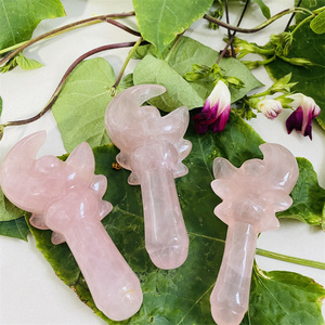Varitas Mágicas Artesanales Talladas a Mano con Cristal de Cuarzo Rosa y <span class=keywords><strong>Luna</strong></span>, Venta al Por Mayor - Product Image 3