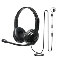Casque de jeu filaire circum-auriculaire Type-C avec chipset JL, logo personnalisé, moule exclusif, haut-parleur 40 mm, câble de 2,1 m pour ordinateurs de jeu