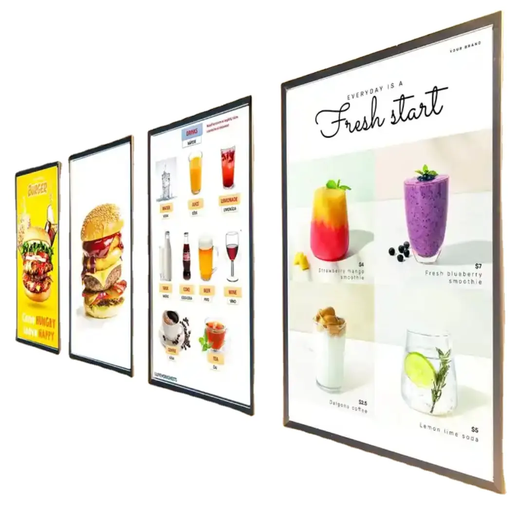 Aluminum Profile Ultra Slim Poster Banner Display Backlit LED Light Box Sign For Advertising