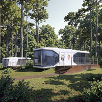 Casa de cápsula de acero prefabricada de lujo portátil Smart Tiny Space Mobile Modular Home impermeable para Hotel Villa estructura de acero