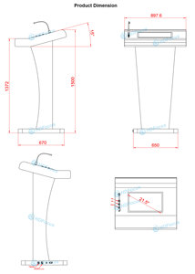 21.5 inch tương tác lcd kỹ thuật số podium màn hình cảm ứng tích hợp kỹ thuật số bục hệ thống tầng đứng cho nhà thờ sự kiện dễ dàng - Product Image 2