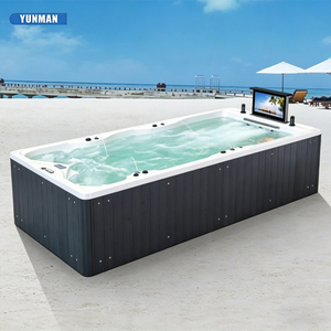 YUNMAN Bañera de Hidromasaje Rectangular Moderna de Lujo para 8 Personas, Bañera de Acrílico <span class=keywords><strong>con</strong></span> Chorros de Hidromasaje, <span class=keywords><strong>Spa</strong></span> Exterior para Jardín - Product Image 1