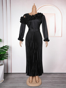 Elegante abito con stampa floreale per feste serali nuova moda lunga Silhouette dritta realizzata in Chiffon Plus Size abito da donna - Product Image 3