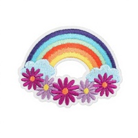 Nouveau Patch en tissu tissé écologique, décoré en chenille, brodé jaune, thème été, motif œil protecteur, thermocollant et à coudre, pour chapeaux et vêtements XS003