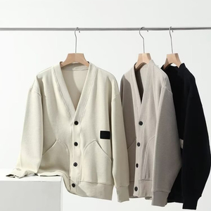 Maglione Cardigan lavorato a <span class=keywords><strong>maglia</strong></span> da uomo a manica lunga <span class=keywords><strong>con</strong></span> scollo a V <span class=keywords><strong>con</strong></span> ricamo autunno inverno bianco lavorato a <span class=keywords><strong>maglia</strong></span> - Product Image 6