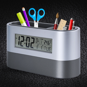 Điện tử máy tính để bàn hiển thị kỹ thuật số Đồng hồ báo thức với chủ bút và tiện ích lưu trữ Hộp Quà tặng khuyến mãi Đồng hồ bàn - Product Image 6