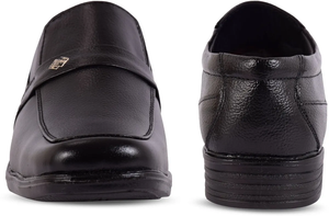 Chaussures pour hommes élégantes en cuir noir, à enfiler, légères, décontractées, design formel, confortables, coupe régulière, pour le travail quotidien - Product Image 4