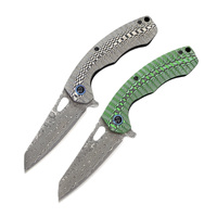 Nouveau couteau pliant en acier Damas, mini-couteau de poche EDC pour l'extérieur, manche ergonomique coloré, outil utilitaire de camping, vente en gros OEM